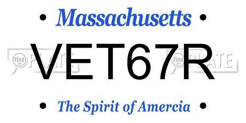 VET67R Massachusetts License Plate