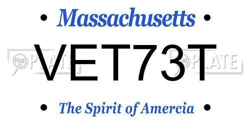 VET73T Massachusetts License Plate
