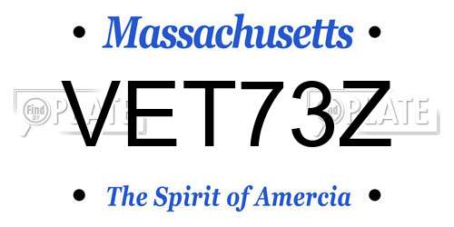 VET73Z Massachusetts License Plate