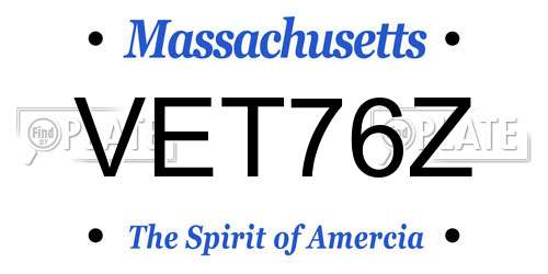 VET76Z Massachusetts License Plate