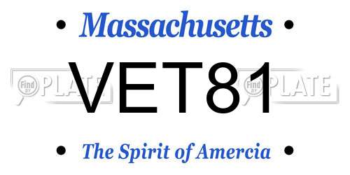 VET81 Massachusetts License Plate