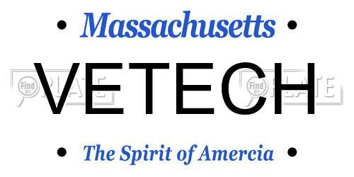 VETECH Massachusetts License Plate