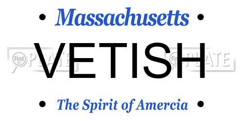 VETISH Massachusetts License Plate
