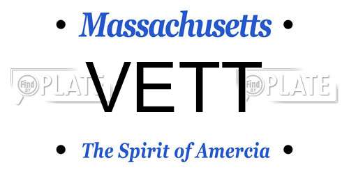 VETT Massachusetts License Plate