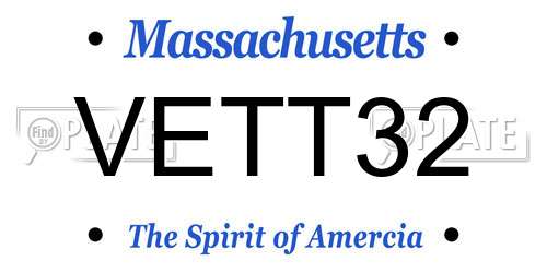 VETT32 Massachusetts License Plate