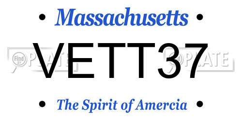 VETT37 Massachusetts License Plate