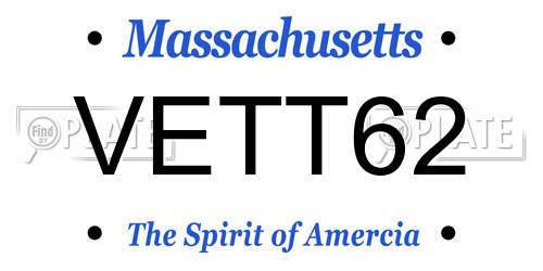 VETT62 Massachusetts License Plate