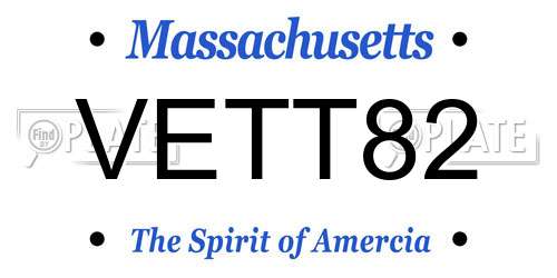 VETT82 Massachusetts License Plate