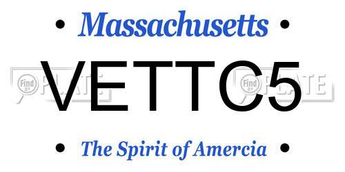 VETTC5 Massachusetts License Plate