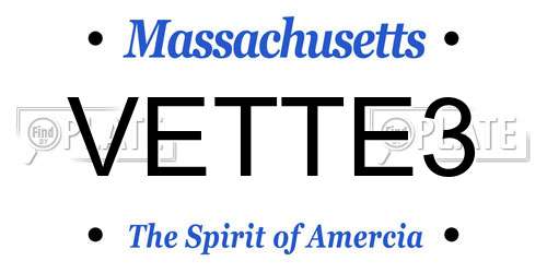 VETTE3 Massachusetts License Plate