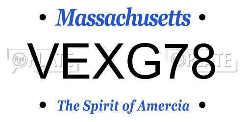 VEXG78 Massachusetts License Plate