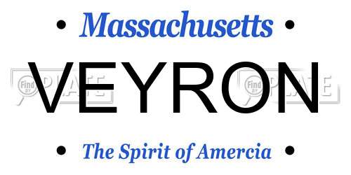 VEYRON Massachusetts License Plate