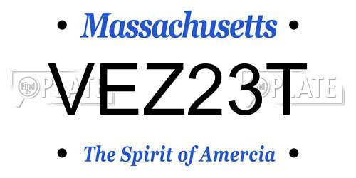 VEZ23T Massachusetts License Plate