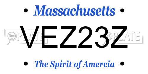 VEZ23Z Massachusetts License Plate
