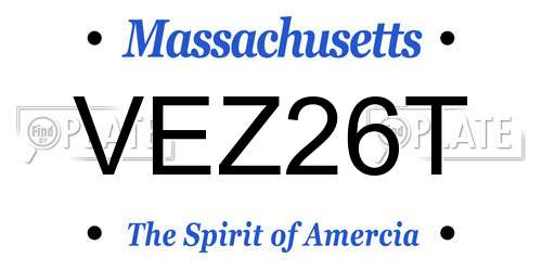 VEZ26T Massachusetts License Plate