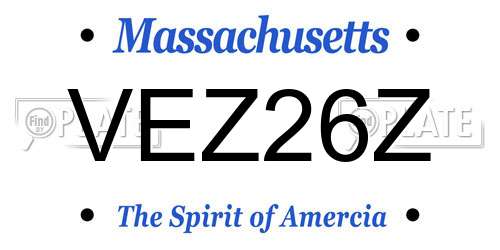 VEZ26Z Massachusetts License Plate