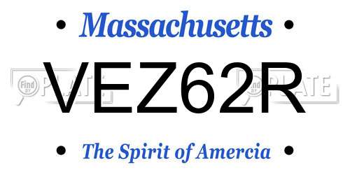 VEZ62R Massachusetts License Plate