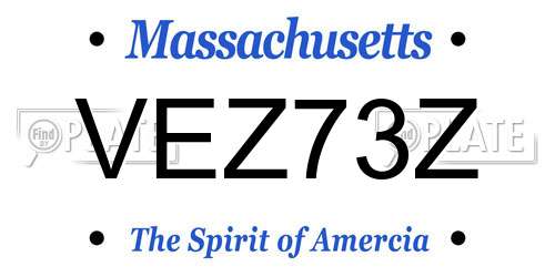 VEZ73Z Massachusetts License Plate