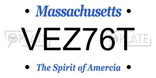 VEZ76T Massachusetts License Plate