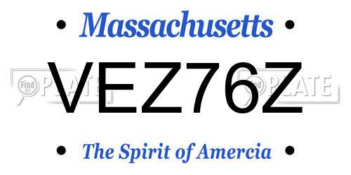 VEZ76Z Massachusetts License Plate