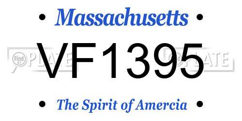 VF1395 Massachusetts License Plate