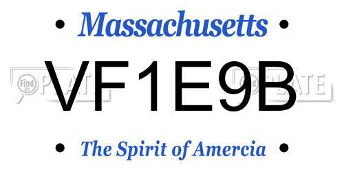 VF1E9B Massachusetts License Plate