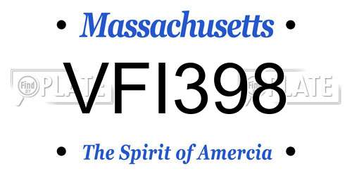VFI398 Massachusetts License Plate