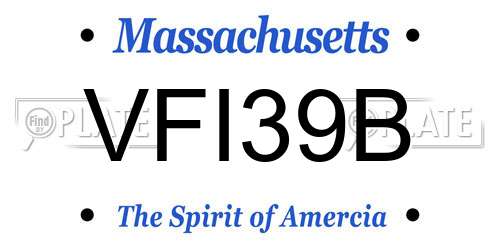 VFI39B Massachusetts License Plate