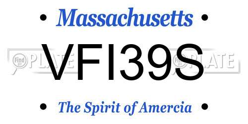 VFI39S Massachusetts License Plate