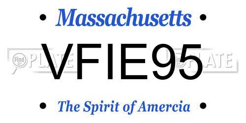 VFIE95 Massachusetts License Plate