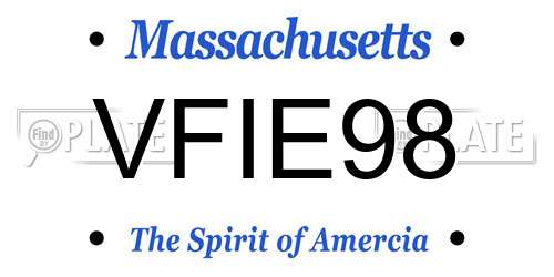 VFIE98 Massachusetts License Plate