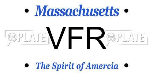 VFR Massachusetts License Plate