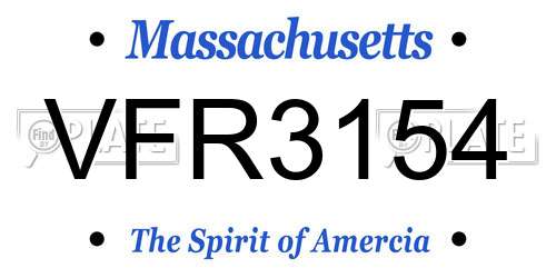 VFR3154 Massachusetts License Plate