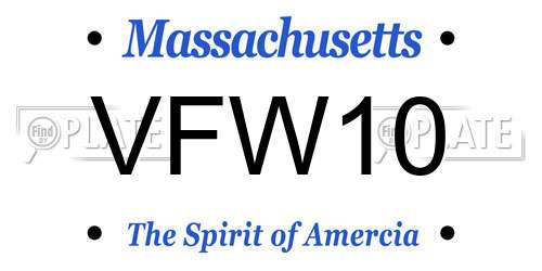 VFW10 Massachusetts License Plate