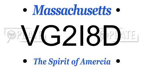 VG2I8D Massachusetts License Plate