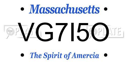 VG7I5O Massachusetts License Plate