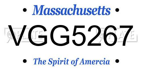 VGG5267 Massachusetts License Plate