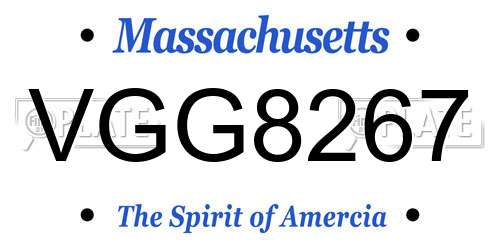 VGG8267 Massachusetts License Plate