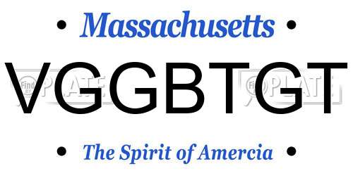 VGGBTGT Massachusetts License Plate