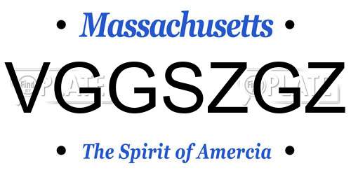 VGGSZGZ Massachusetts License Plate