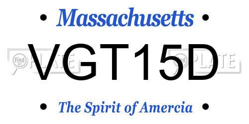 VGT15D Massachusetts License Plate