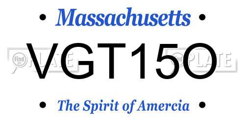VGT15O Massachusetts License Plate