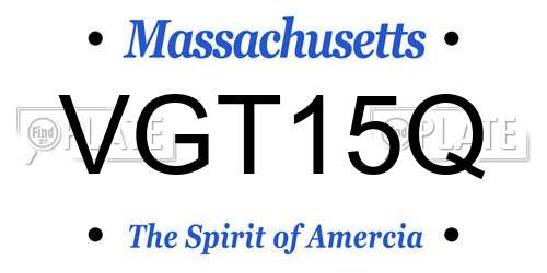 VGT15Q Massachusetts License Plate