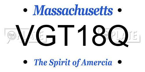 VGT18Q Massachusetts License Plate