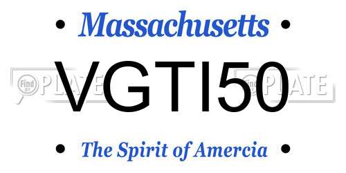 VGTI50 Massachusetts License Plate