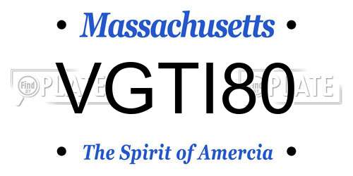 VGTI80 Massachusetts License Plate