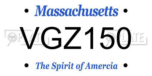 VGZ150 Massachusetts License Plate