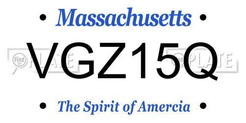 VGZ15Q Massachusetts License Plate