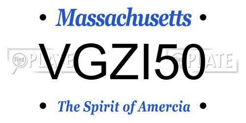 VGZI50 Massachusetts License Plate