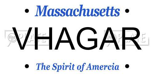 VHAGAR Massachusetts License Plate
